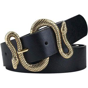 Belts for Women Fashion Leather Belt for Dress with Snake Belt Buckle Choose Sz